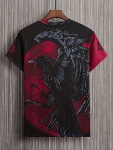 Manfinity LEGND Hombres Camiseta con estampado de águila - Multicolor - Ver 2