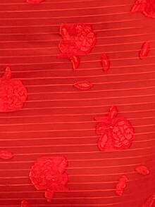 SHEIN Clasi 花卉圖案提花腰帶襯衫