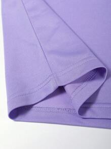 Claim Dot 鬆身男款純色下擺垂墜t恤 - 紫色 - 查看 6