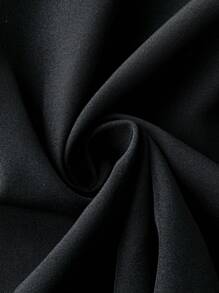 SHEIN Holidaya Plus Solid Belted Dress - Black - View 5
