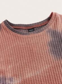 SHEIN EZwear Nhuộm buộc tay cánh Áo phông Crop - Nhiều màu - Xem 3