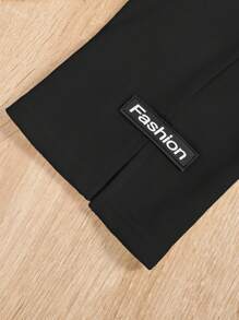 SHEIN Leap Crew 黑色宽松阔腿裤，柔软舒适百搭休闲装，适合运动、家居、外出，适合男宝宝和女宝宝 - 黑色 - 查看 3