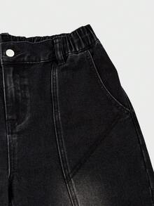 ROMWE MEN Street Life Các bạn Túi nghiêng Quần Jeans Jogger - màu đen - Xem 5