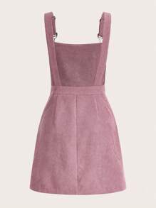 SHEIN EZwear Strawberry Embroidery Pinafore Dress Without Tee - Dusty Pink - View 2