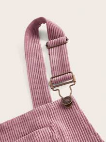 SHEIN EZwear Strawberry Embroidery Pinafore Dress Without Tee - Dusty Pink - View 3