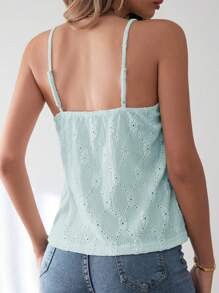 SHEIN Frenchy 網眼刺繡吊帶上衣