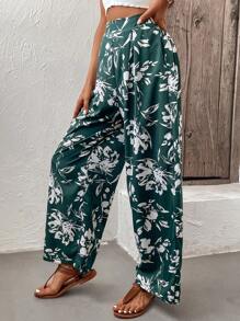 EMERY ROSE Floral Print Wide Leg Pants - Multicolor - View 3