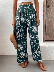 EMERY ROSE Floral Print Wide Leg Pants - Multicolor - View 4