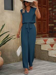 Chiquease Solid Blouse & Wide Leg Trousers