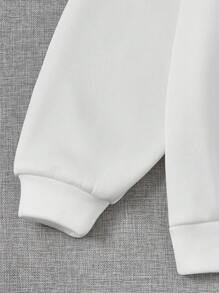 Muchica Đồ họa Khẩu hiệu Thả vai Hoodie - trắng - Xem 4