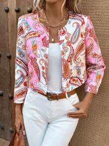 SHEIN Clasi 波西米亞佩斯利花紋女士夾克 - 彩色 - 查看 1