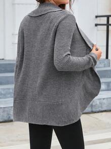 SHEIN LUNE Shawl Collar Casual Design Cardigan In Fall/Winter