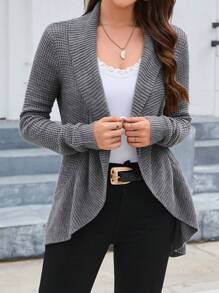SHEIN LUNE Shawl Collar Casual Design Cardigan In Fall/Winter