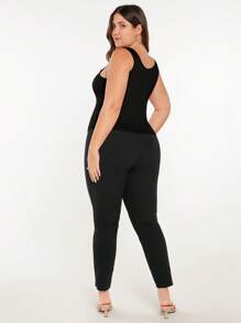 SHEIN BASICS Talla grande Top tank unicolor - Negro - Ver 2