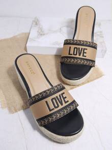 字母圖案編織穆勒涼鞋 - 彩色 - 查看 3