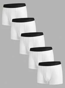 Nam 5 cái Băng tương phản Quần chữ nhật - trắng - Xem 1