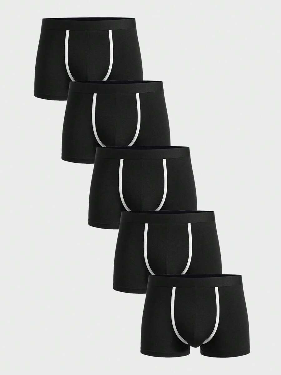 Nam 5 cái Tương phản ràng buộc Quần chữ nhật - màu đen - Xem 1