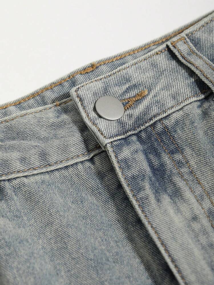 Solid Wide Leg Jeans,Baggy Jeans