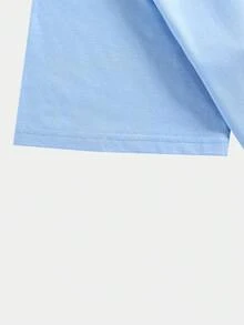 ROMWE MEN Street Life Guys Cotton Car & Letter Graphic Tee - Baby Blue - View 3