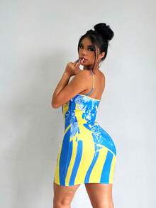 Tie Dye Bodycon Dress - Multicolor - View 2