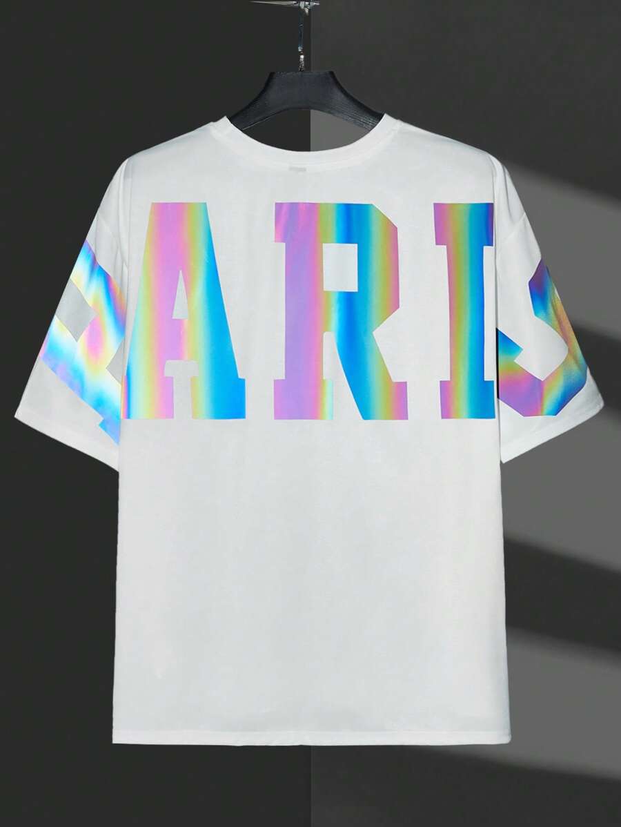 Manfinity RebelGame Men Plus Letter Graphic Tee - White - View 1