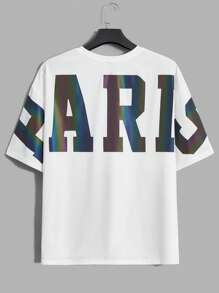 Manfinity RebelGame Men Plus Letter Graphic Tee - White - View 2