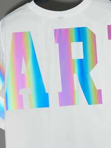 Manfinity RebelGame Men Plus Letter Graphic Tee - White - View 4