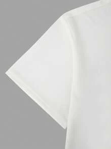 Manfinity Homme Loose Men's Letter Graphic Drop Shoulder T-Shirt - White - View 4