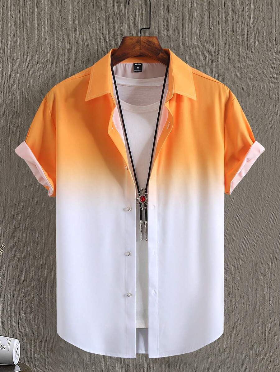 Manfinity Homme Nam Bóng Nút Lên Áo sơ mi Without Tee - Nhiều màu - Xem 1