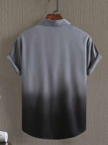 Manfinity Homme Nam Bóng Nút Lên Áo sơ mi Without Tee - Màu xám đen - Xem 2