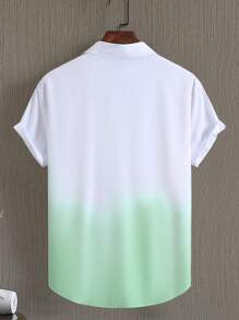 Manfinity Homme 男士漸層前排扣襯衫不帶T恤 - 彩色 - 查看 2