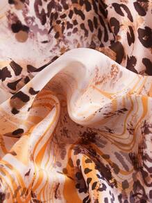 SHEIN BAE Váy nữ Dây kéo Xù Tách cao In hoa Báo Thanh lịch - Nhiều màu - Xem 4