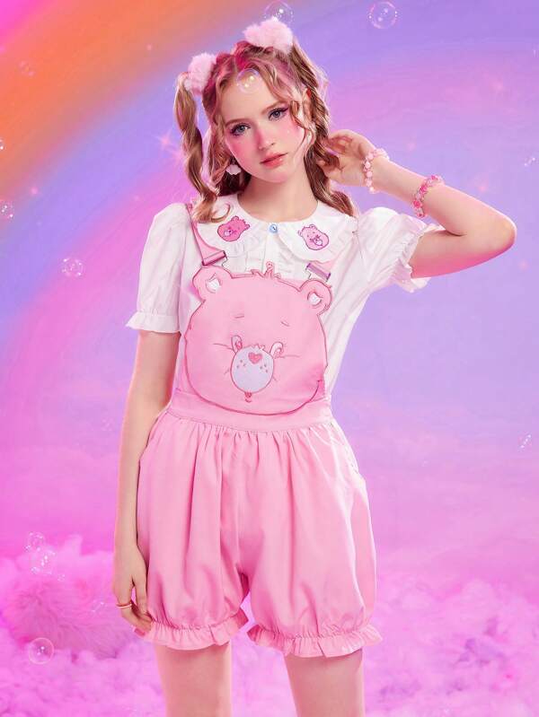 Is That The New ROMWE X Care Bears Cartoon Graphic Overall Romper