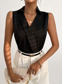 Firerie 素色無袖襯衫 - 黑色 - 查看 3