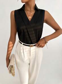 Firerie 素色無袖襯衫 - 黑色 - 查看 5