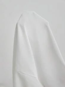 SHEIN Frenchy 素色西裝領襯衫 - 白色 - 查看 8