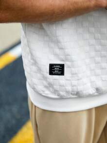 Manfinity Hypemode Men Letter Patched Drop Shoulder Tee - White - View 5