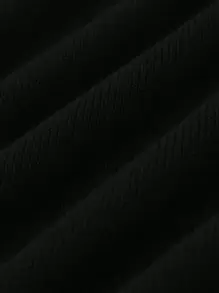 Manfinity Hypemode 男士纯色罗纹针织毛衣背心，男士黑色针织 Polo 衫，男士针织无袖 Polo 衫，男士无袖针织上衣，针织 Polo 衫，黑色针织上衣，秋冬 - 黑色 - 查看 4