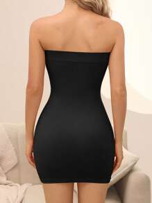 Plain Bandeau Shapewear Slips - Black - View 2