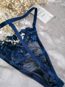 SHEIN Classic Sexy Dessous Set mit Blumenspitze, Bügel,