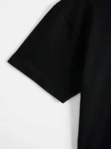 RueChic Tween Girl Letter Graphic Tee - Black - View 5