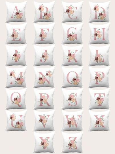 Anis Illustration Funda de almohada con estampado de letra estilo girlcore artístico, sin inserto de almohada, para festividades