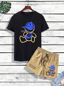 Manfinity Hypemode Bộ hai mảnh Nam Dây kéo Hoạt hình Lá thư Giải trí - Nhiều màu - Xem 1