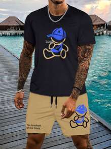 Manfinity Hypemode Bộ hai mảnh Nam Dây kéo Hoạt hình Lá thư Giải trí - Nhiều màu - Xem 5