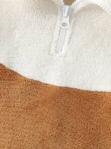 SHEIN Young Girl 2pcs Half Zipper Plaid Fleece Fabric Sweatshirt Set For Autumn And Winter - Multicolor - View 7