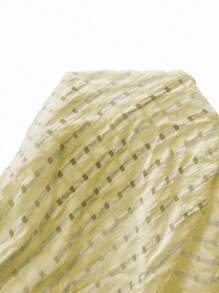 SHEIN LUNE Plus Đầm Maxi trễ vai viền bèo nhún cho nữ - Màu vàng - Xem 8