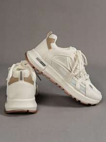 女士前綁帶跑步鞋,運動戶外運動鞋 - 白色 - 查看 4