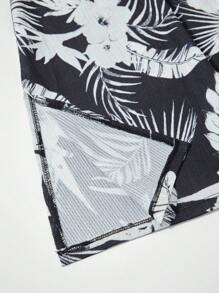 RueChic Tween Girl Tropical Print Top & Skirt - Black and White - View 6