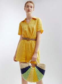 MOTF PREMIUM Sọc Một nửa Mặt trăng Túi Rơm - Nhiều màu - Xem 8