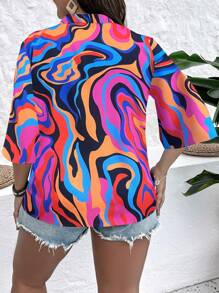 Breezaya Hơn In Toàn bộ Cuộn lên tay áo Áo sơ mi - Nhiều màu - Xem 2